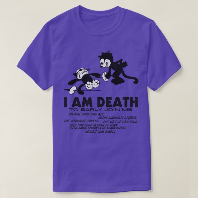 T-shirt Felix le chat Je suis mort (Design devant)