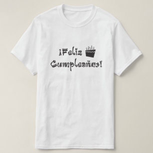 T-shirt feliz cumpleanos arriba cake