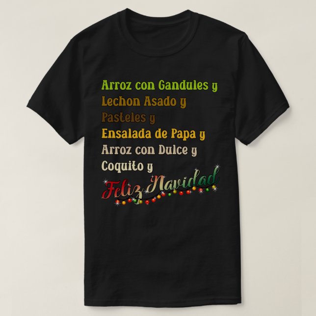 T-shirt Feliz Navidad aliments préférés (Design devant)