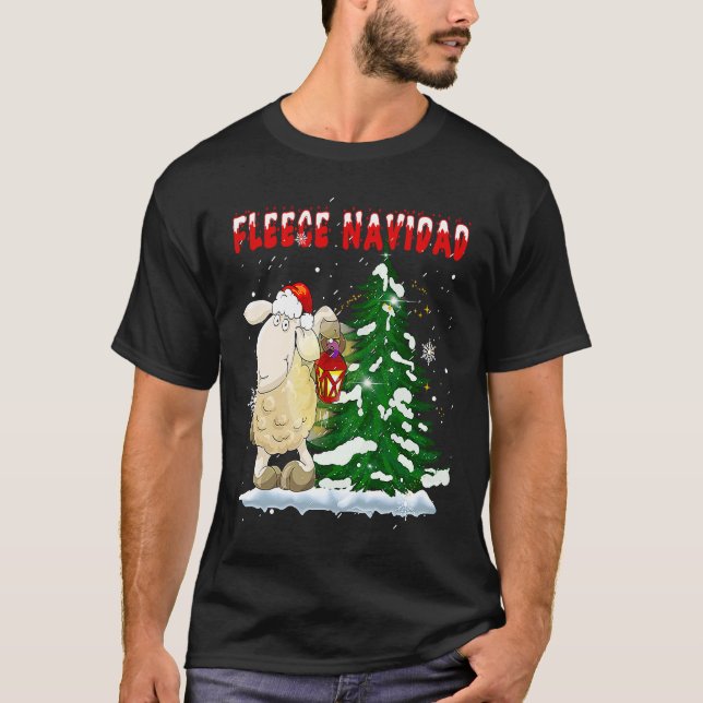 T-shirt Feliz Navidad Cute-Sheep Noël (Devant)