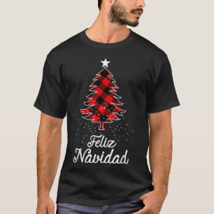 T-shirt Feliz Navidad Famille sapins buffalo Pl