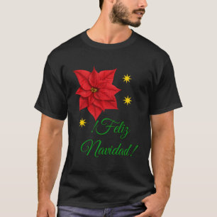 T-shirt Feliz Navidad Fleur de Noël Poinsettia
