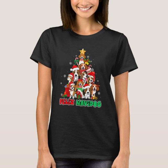 T-shirt Feliz Navidog Feliz Navidad Christmas Beagle Dog (Devant)