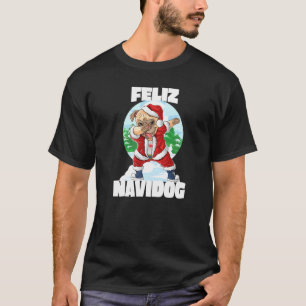 T-shirt Feliz Navidog Funny Dabbing Carlin Père Noël Chris