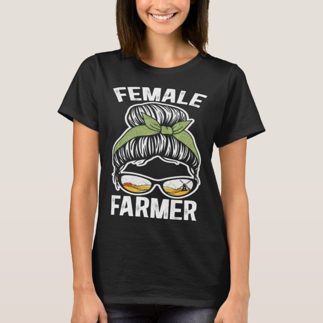 T-shirt Female Farmers Support The Future Country Farming  (Devant)