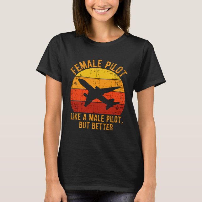 T-shirt Female Pilot Definition  Aviation  2 (Devant)