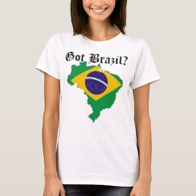 T-shirt femelle du Brésil (passé le Brésil) (Devant)