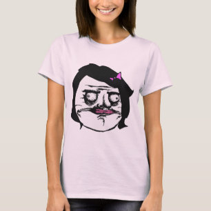 T-shirt Femelle noire je visage comique Meme de rage de