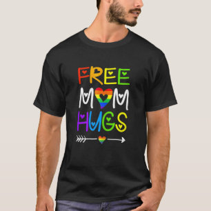 T-shirt Femen Libre Maman Hugs Rainbow Heart Lgbt Pride Mo