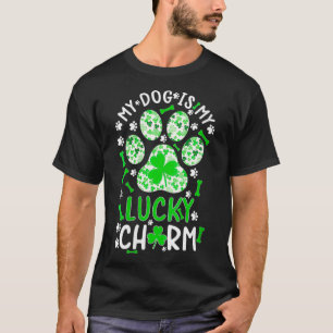 T-shirt Femen My Dog is My Lucky Charm Shamrock paw dog s