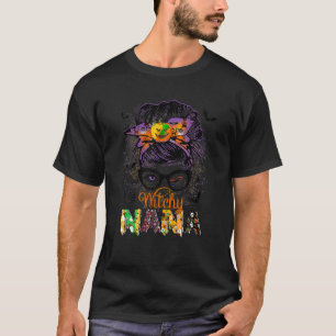 T-shirt Femen Witch Nana Messy Bun Ghost Witch Citrouille 