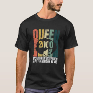 T-shirt Femens Queen est né en novembre 2000 Cadeaux Anniv