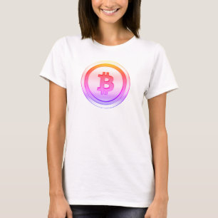 T-shirt féminin au cercle de Bitcoin blanc Ipanem