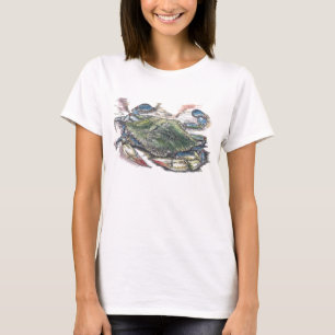 T-shirt féminin de crabe bleu