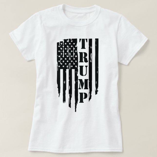 T-shirt féminin Trump American Flag (Design devant)