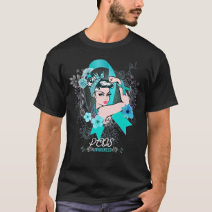 T-shirt féminin Turquoise de sensibilisation au S