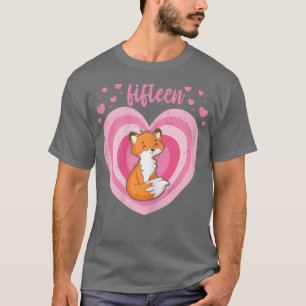 T-shirt Femme 15 ans mignonne Fox Anniversaire fille 15e B