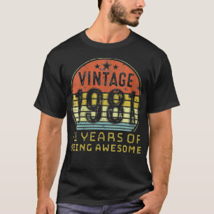 T-shirt Femme 41 Ans Anniversaire Vintage 1981 41e Naiss