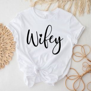 T-shirt Femme à script noir moderne blanc