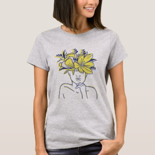 T-shirt Femme Abstraite et fleurs