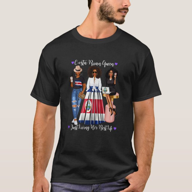T-shirt Femme Africaine Costa Rica Reine Vivant Son Meille (Devant)