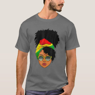 T-shirt Femme Afro foulard Nubian Melanin Popping noir