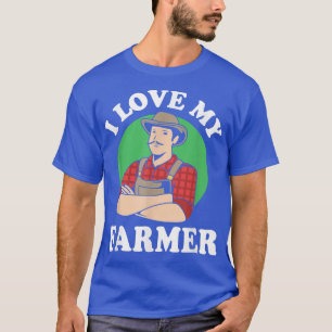 T-shirt Femme Agricole Pour Femmes J'Aime Mon Agriculteur