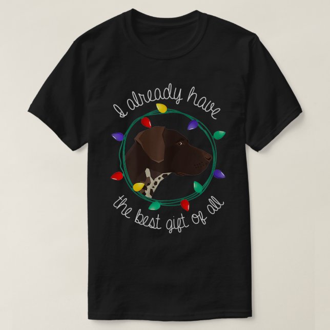 T-shirt Femme Allemande Shorthair Pointeur Noël Chien Amou (Design devant)