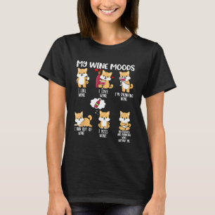 T-shirt Femme Amateur De Vin Rouge Shiba Inu Chemise Chien