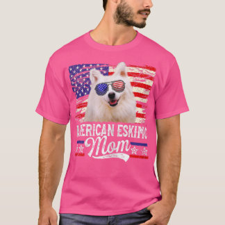 T-shirt Femme Américaine Eskimo Maman USA Drapeau Moth Pat