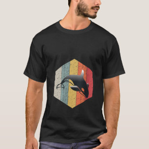 T-shirt Femme Amoureux des animaux Océan Orca Style Rétro