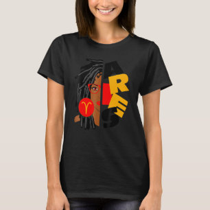 T-shirt Femme Aries Girl Afro Locs Girl Zodiac Signes Birt