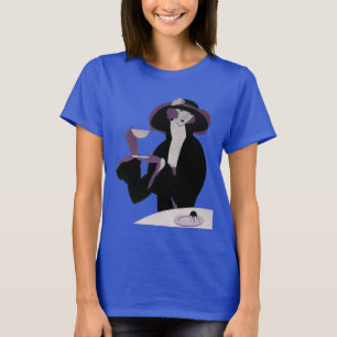 T-shirt Femme Art Déco Vintage, Thé de l'après-midi et Cup