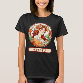 T-shirt Femme Art Nouveau Poinsettia