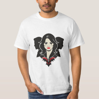 T-shirt Femme au centre et deux hommes sur ses côtés