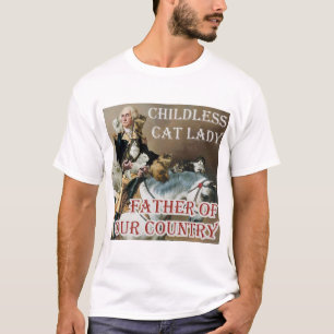 T-shirt Femme au chat sans enfant - George Washington - Ka