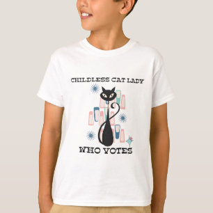T-shirt Femme au chat sans enfant qui vote les chats du mi
