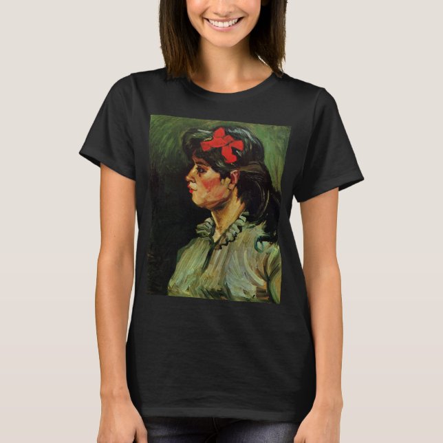 T-shirt Femme au ruban rouge Portrait par Vincent van Gogh (Devant)