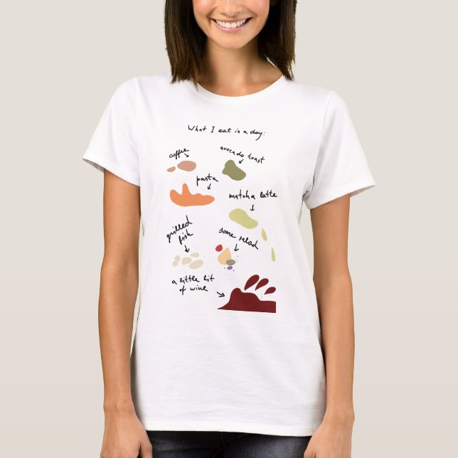 T-shirt femme avec des empreintes de taches amusan (Devant)
