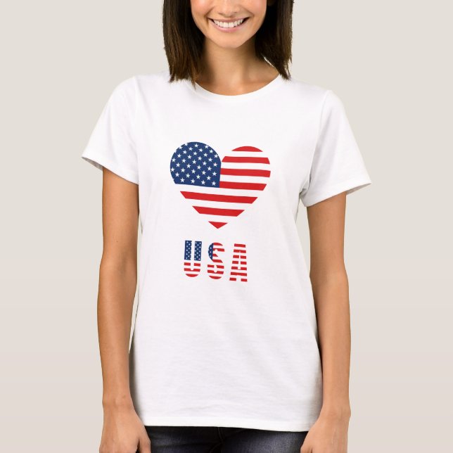 T-shirt femme avec Drapeau américain Design de coe (Devant)