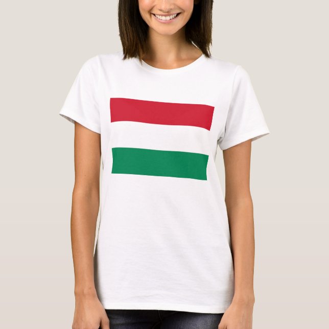 T-shirt femme avec drapeau de la Hongrie (Devant)
