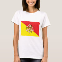 T-shirt femme avec drapeau de la Sicile, Italie