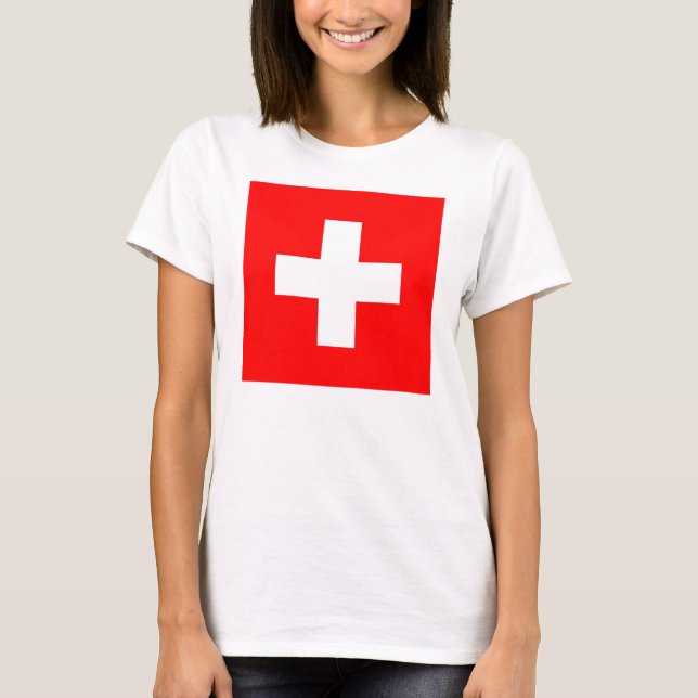T-shirt femme avec drapeau de la Suisse (Devant)