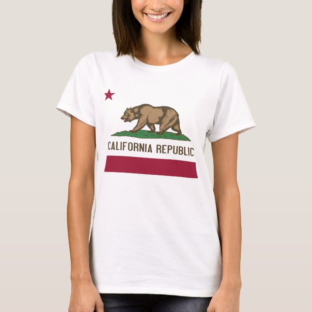 T-shirt femme avec drapeau de l'Etat de Californie (Devant)