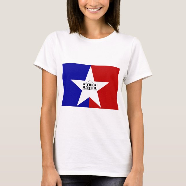 T-shirt femme avec drapeau de San Antonio, USA (Devant)