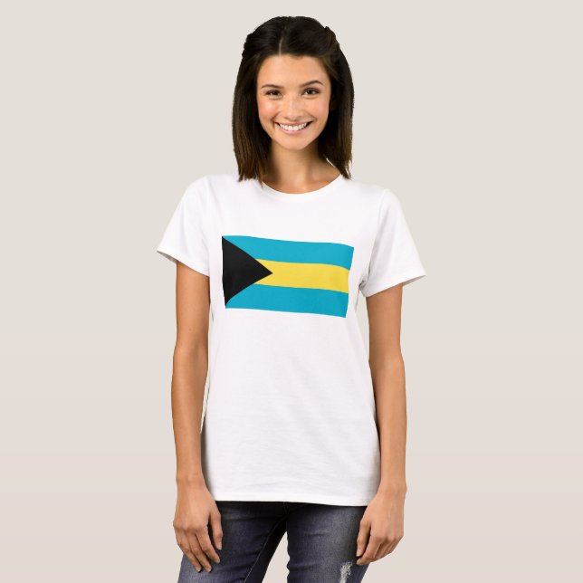 T-shirt femme avec drapeau des Bahamas (Devant entier)