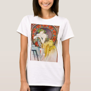 T-shirt Femme avec du pavot, Mucha