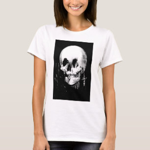 T-shirt Femme avec Halloween Réflexion crâne en miroir