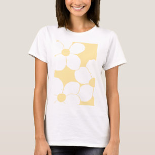 T-shirt femme avec imprimé fleuri jaune beurre