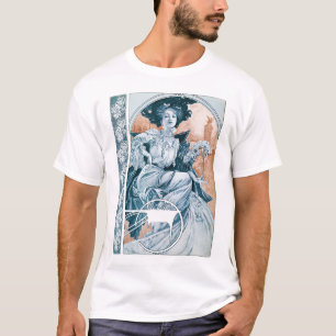 T-shirt Femme avec Rose, Mucha